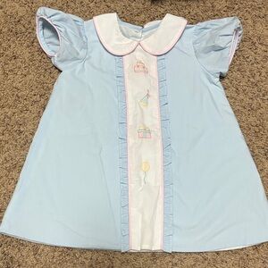 Light Blue Kids Dress with Embroidered Details